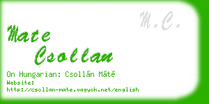 mate csollan business card
